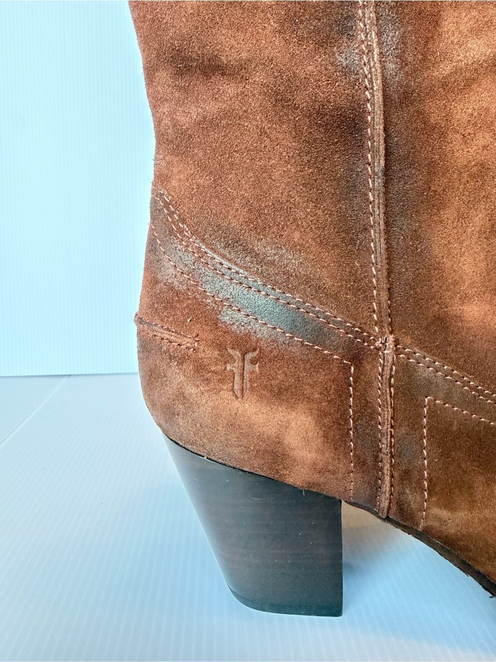 NWB Frye Renee Seam Tall Suede Western Boots 9.5M - Picture 3 of 15